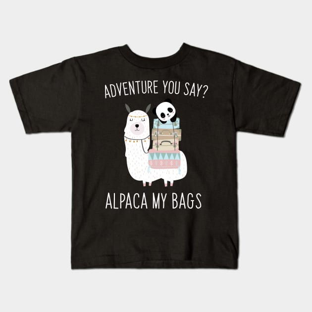 Alpaca  (I'll Pack) My Bags Cute Panda Play on Words Kids T-Shirt by DesIndie